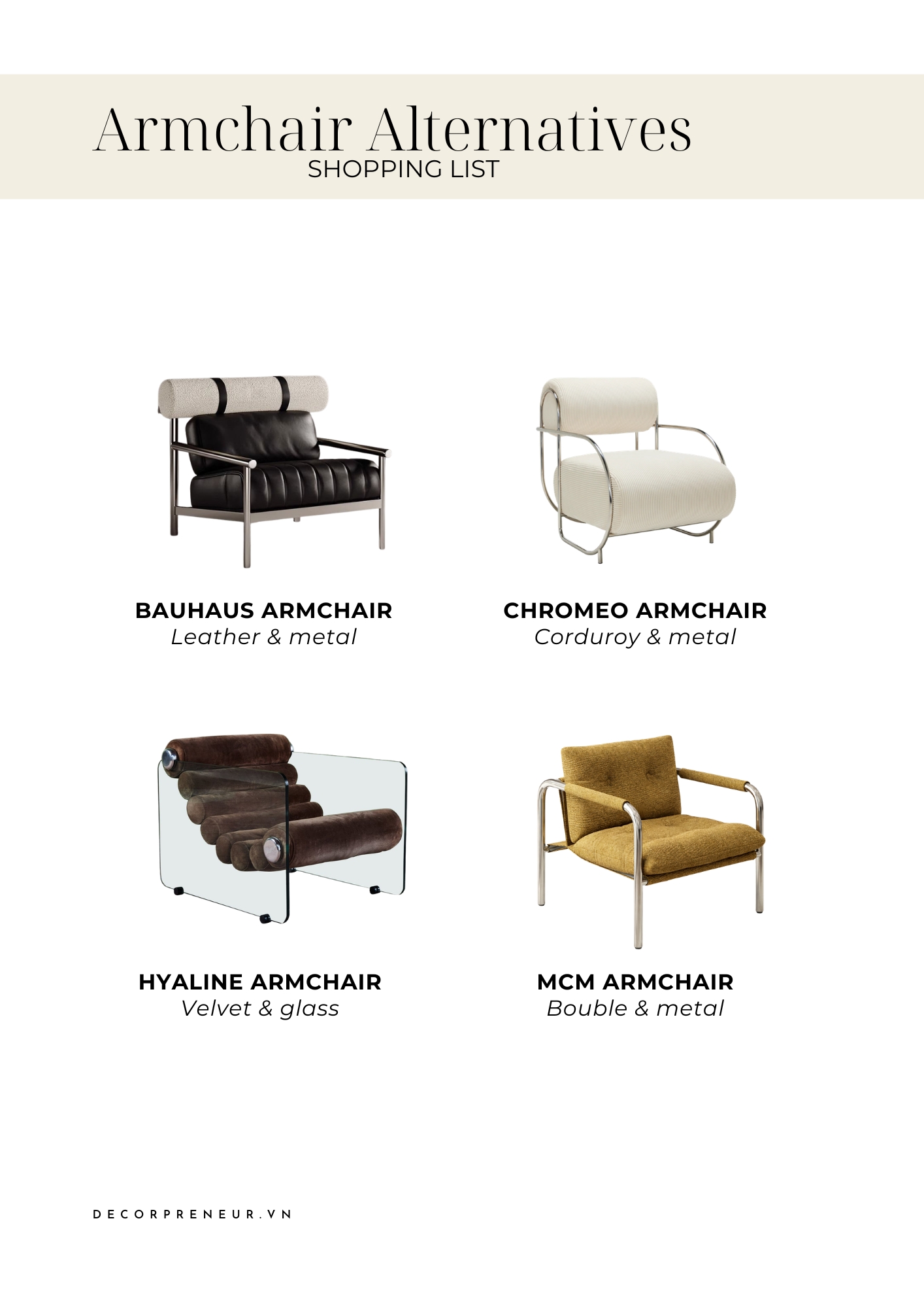Living room procurement guide curated by Fika Decor